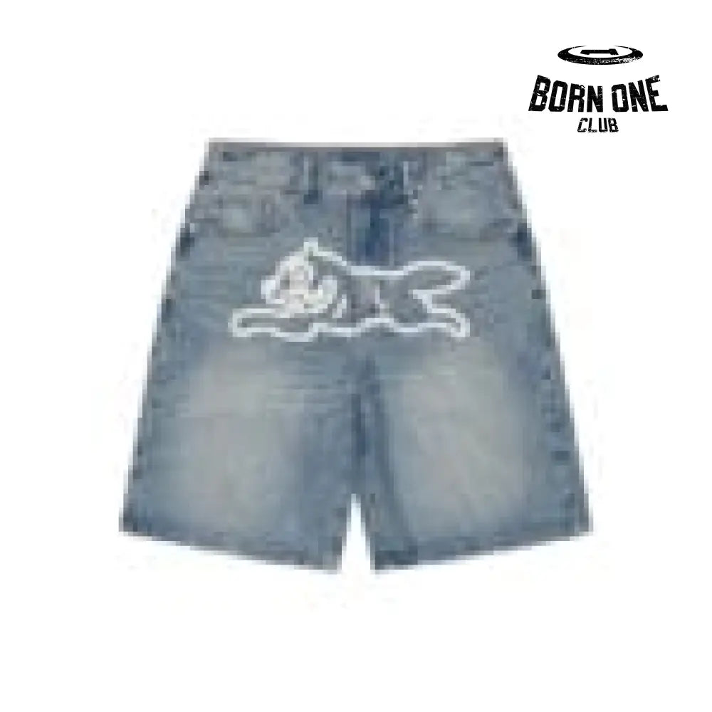 Ice Cream Running Dog Shorts Denim Bermuda Jeans