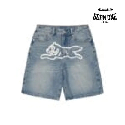 Ice Cream Running Dog Shorts Denim Bermuda Jeans