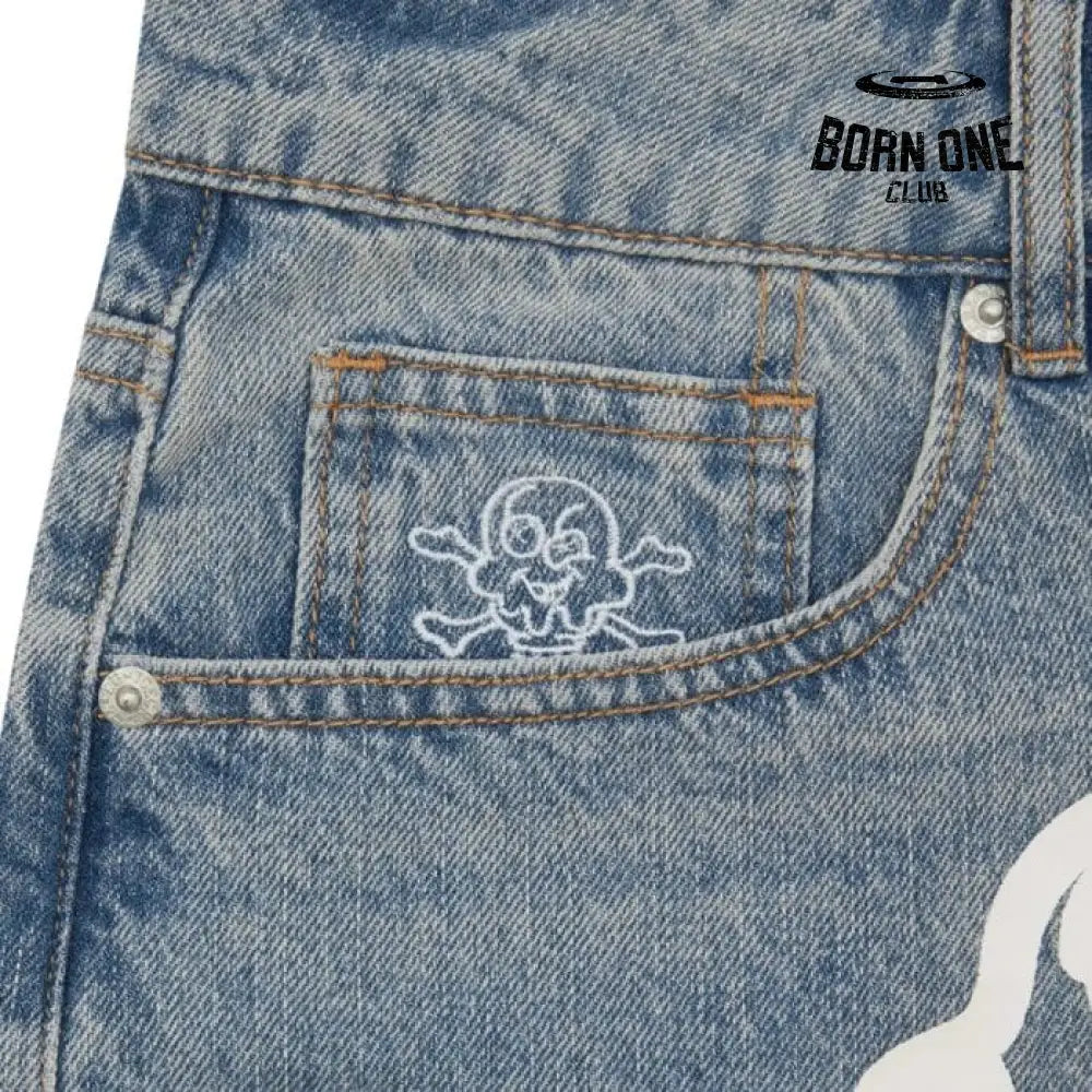 Ice Cream Running Dog Shorts Denim Bermuda Jeans