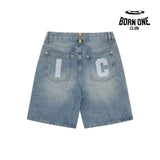 Ice Cream Running Dog Shorts Denim Bermuda Jeans