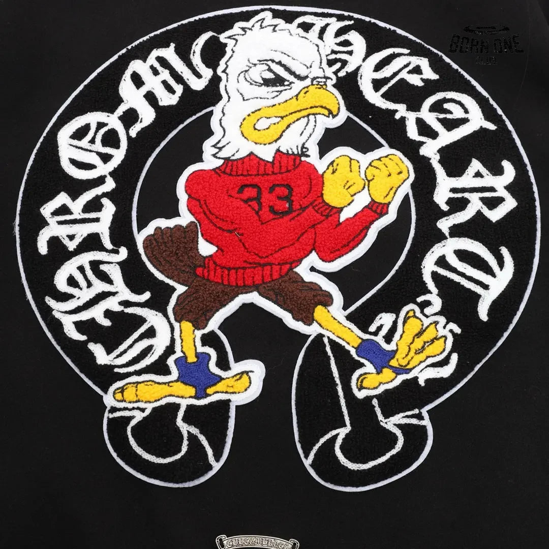 Jaqueta Chrome Hearts Eagle 33 Varsity Jacket Black White