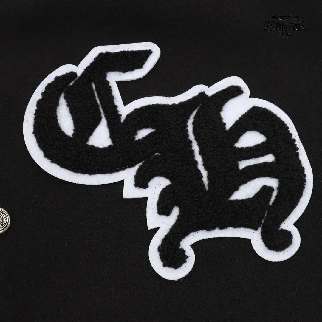 Jaqueta Chrome Hearts Eagle 33 Varsity Jacket Black White