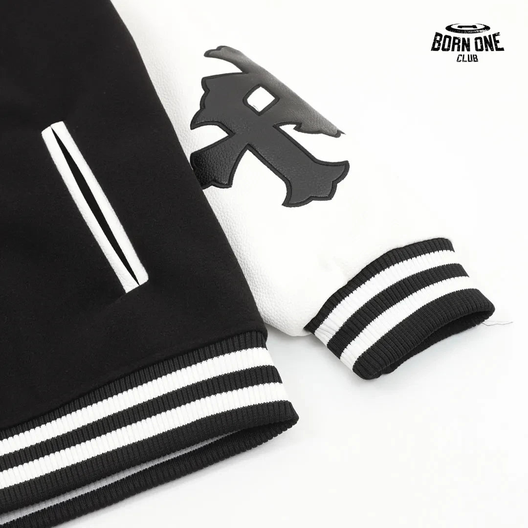 Jaqueta Chrome Hearts Eagle 33 Varsity Jacket Black White