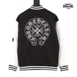 Jaqueta Chrome Hearts Horseshoe Varsity Jacket Black White