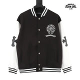 Jaqueta Chrome Hearts Horseshoe Varsity Jacket Black White