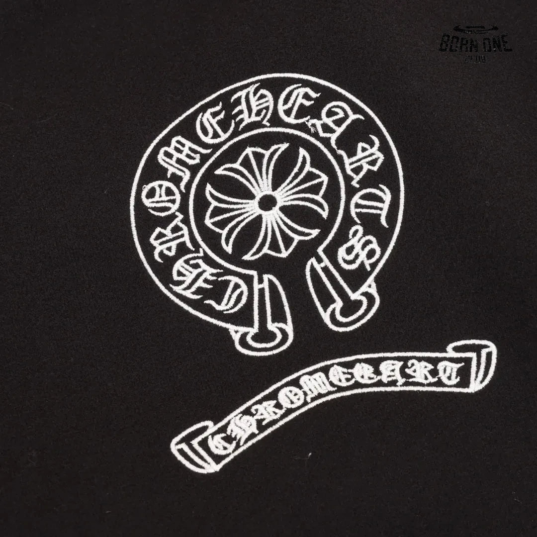 Jaqueta Chrome Hearts Horseshoe Varsity Jacket Black White