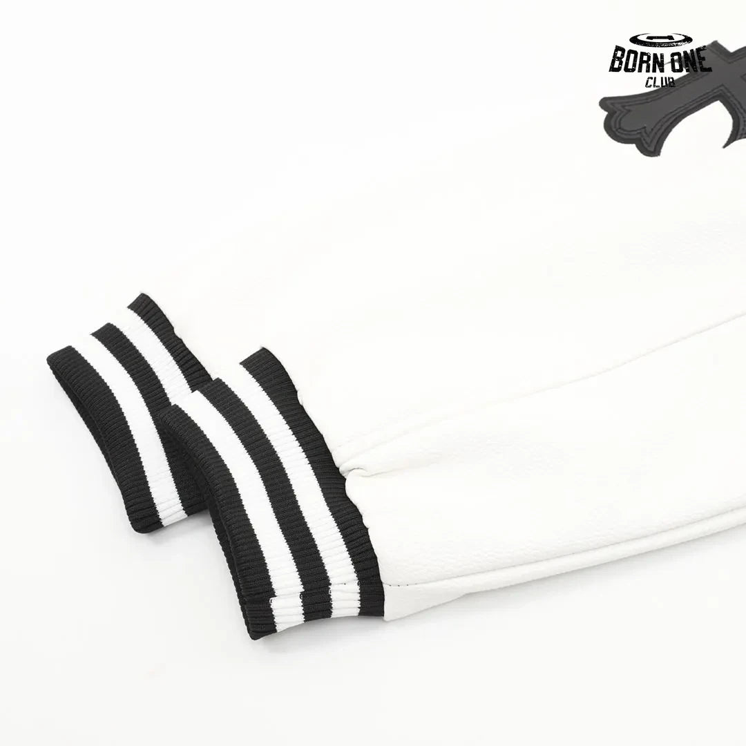 Jaqueta Chrome Hearts Horseshoe Varsity Jacket Black White