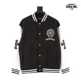 Jaqueta Chrome Hearts Horseshoe Varsity Jacket Black White