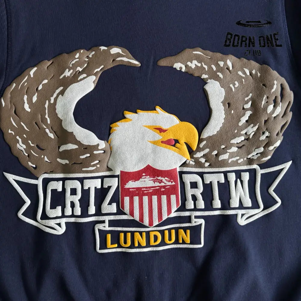 Jaqueta Corteiz Eagle Three Dimensional Print Hoodie