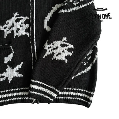 Jaqueta Corteiz Heavy Knit Jacquard Sweater