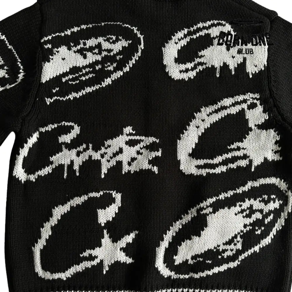 Jaqueta Corteiz Heavy Knit Jacquard Sweater