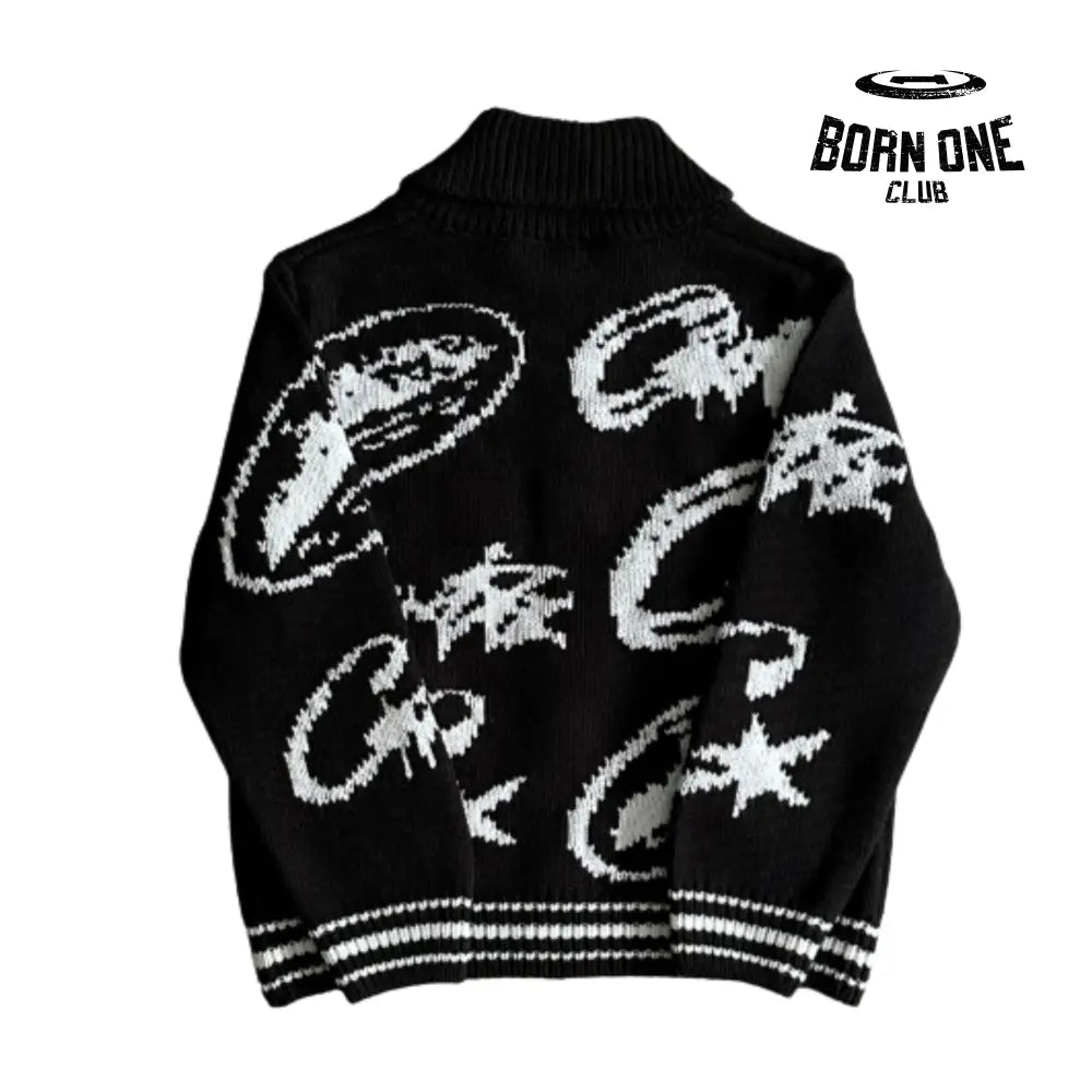 Jaqueta Corteiz Heavy Knit Jacquard Sweater
