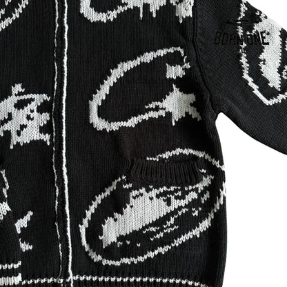 Jaqueta Corteiz Heavy Knit Jacquard Sweater