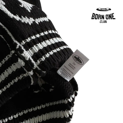 Jaqueta Corteiz Heavy Knit Jacquard Sweater