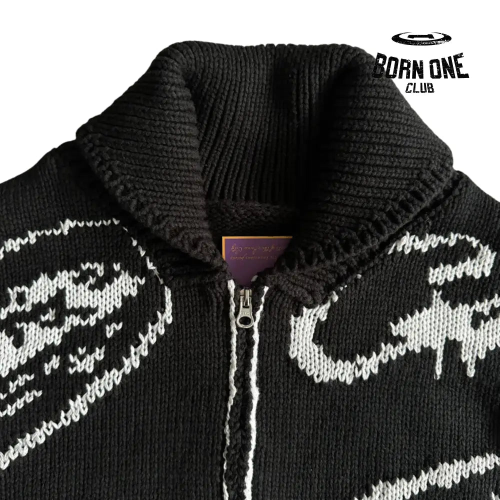 Jaqueta Corteiz Heavy Knit Jacquard Sweater