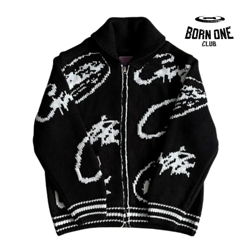 Jaqueta Corteiz Heavy Knit Jacquard Sweater P