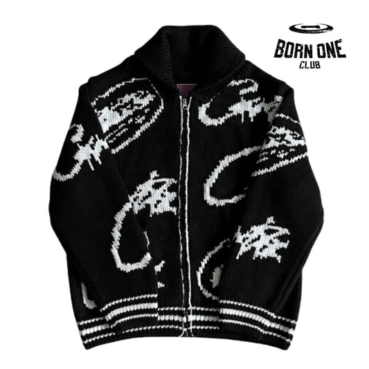 Jaqueta Corteiz Heavy Knit Jacquard Sweater P