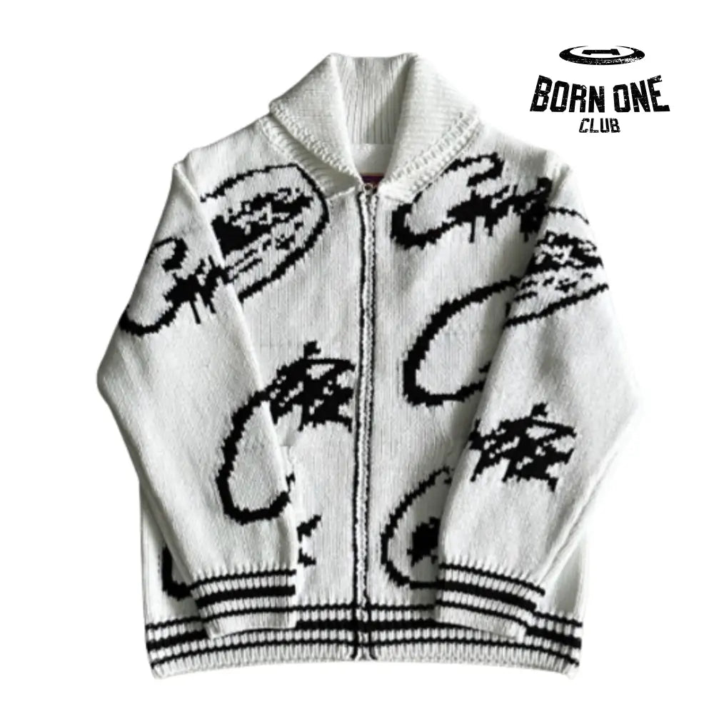 Jaqueta Corteiz Heavy Knit Jacquard Sweater P