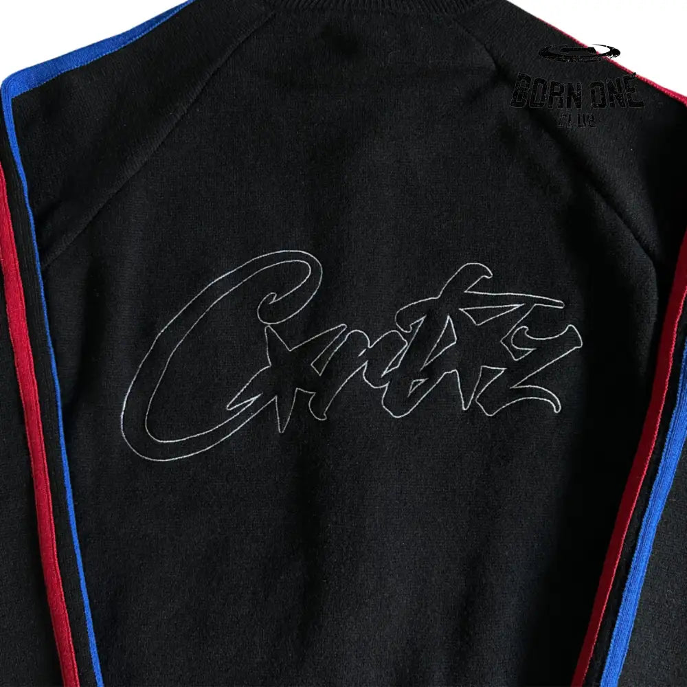 Jaqueta Corteiz Knit Zip Up Fleece Black