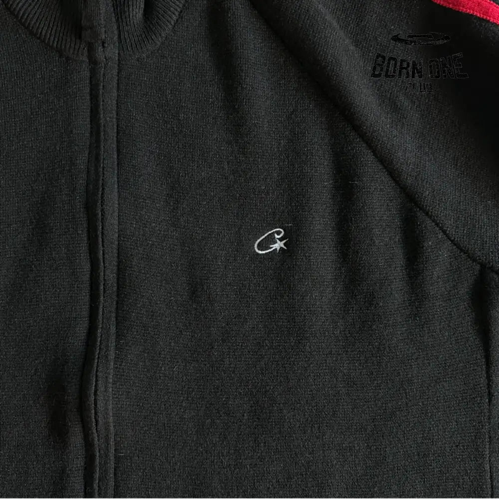 Jaqueta Corteiz Knit Zip Up Fleece Black