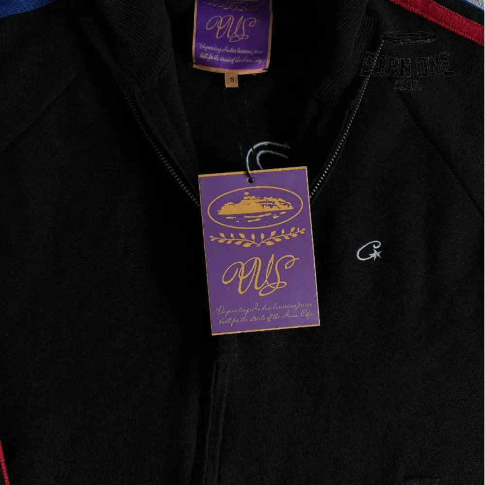 Jaqueta Corteiz Knit Zip Up Fleece Black
