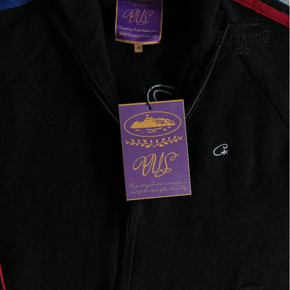 Jaqueta Corteiz Knit Zip Up Fleece Black