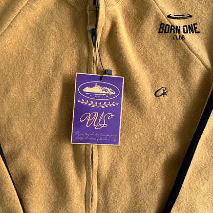 Jaqueta Corteiz Knit Zip Up Fleece Yellow