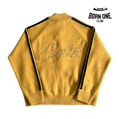 Jaqueta Corteiz Knit Zip Up Fleece Yellow