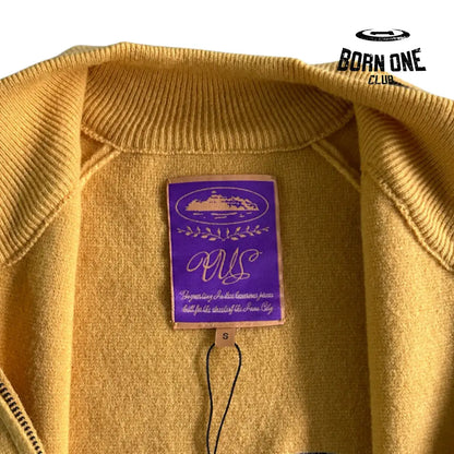 Jaqueta Corteiz Knit Zip Up Fleece Yellow