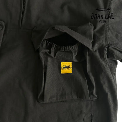 Jaqueta Corteiz Slant Pocket Military Black