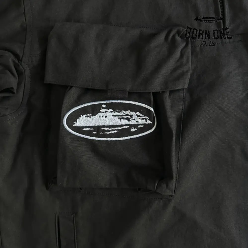 Jaqueta Corteiz Slant Pocket Military Black