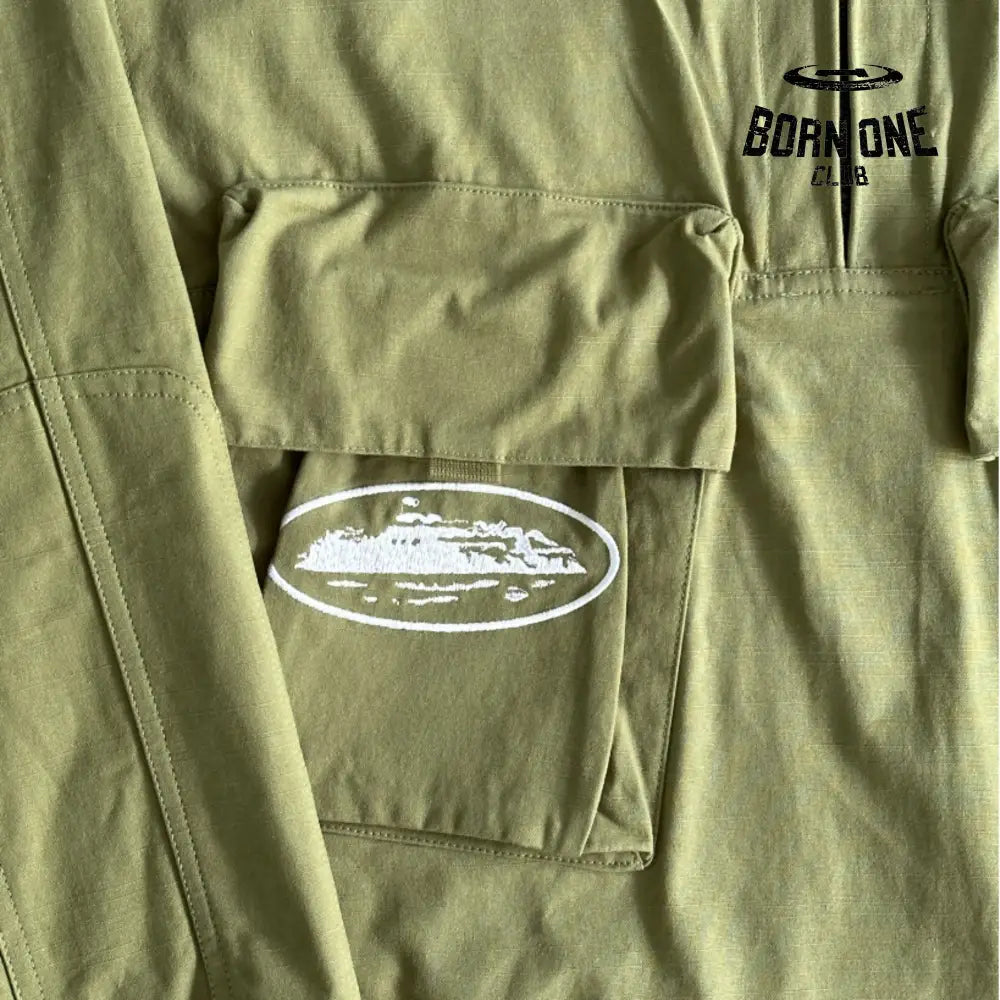 Jaqueta Corteiz Slant Pocket Military Green