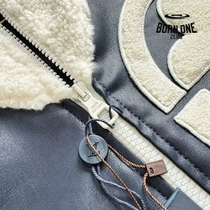 Jaqueta Louis Vuitton Leather Mix Teddy