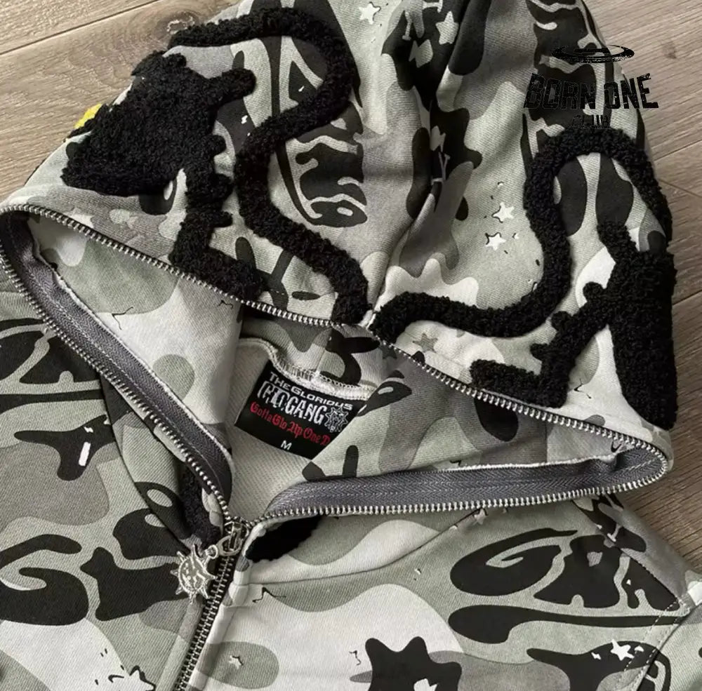 Jaqueta Moletom Glo Gang FullZip Gray