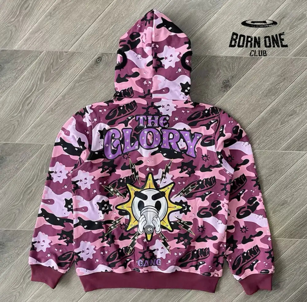Jaqueta Moletom Glo Gang FullZip Pink Camo