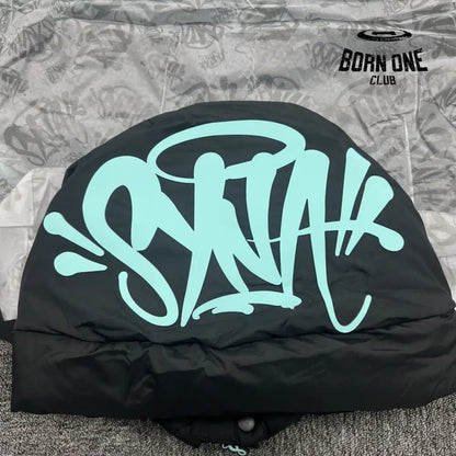 Jaqueta Puffer Synaworld Preto/Azul