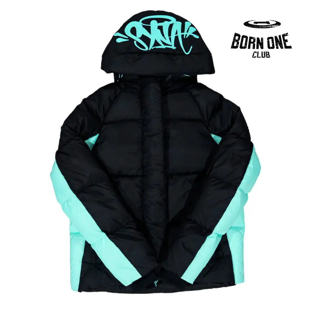 Jaqueta Puffer Synaworld Preto/Azul