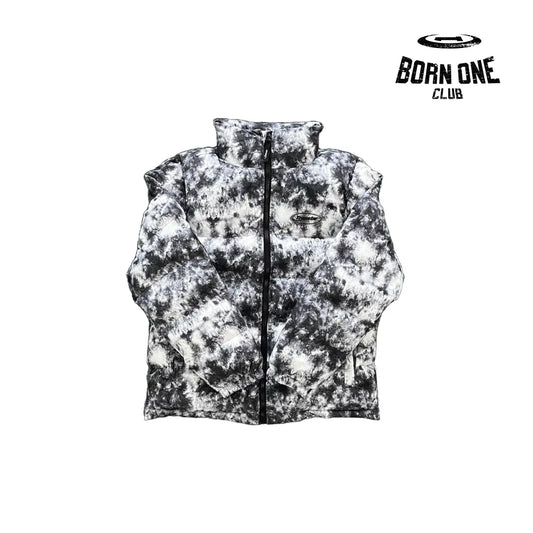Jaqueta Puffer Trapstar Hyperdrive Tie Dye Black/Gray