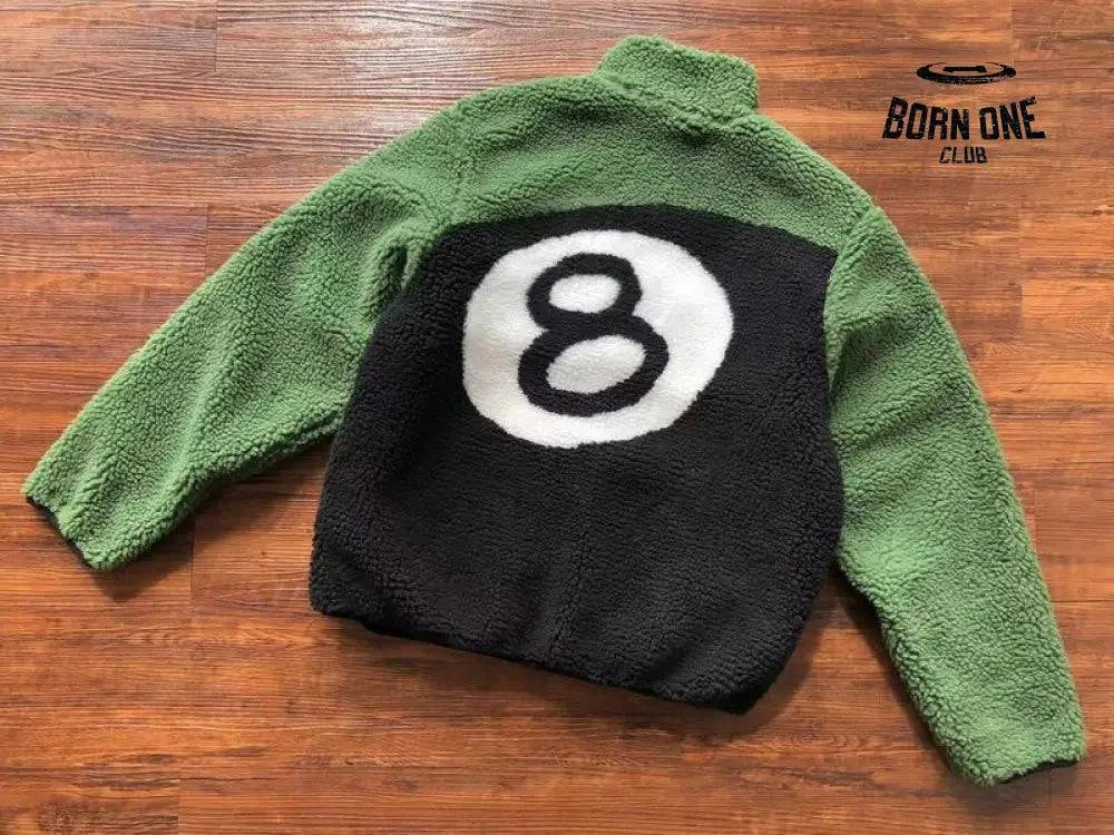 Jaqueta Stussy 8 Ball Sherpa Dupla Face