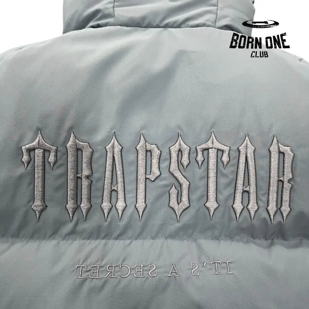 Jaqueta Trapstar Decoded 2022 Hooded Puffer Grey