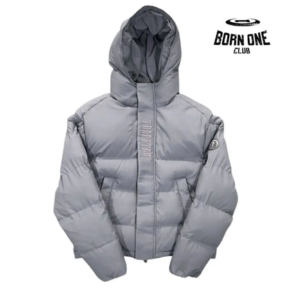 Jaqueta Trapstar Decoded 2022 Hooded Puffer Grey P