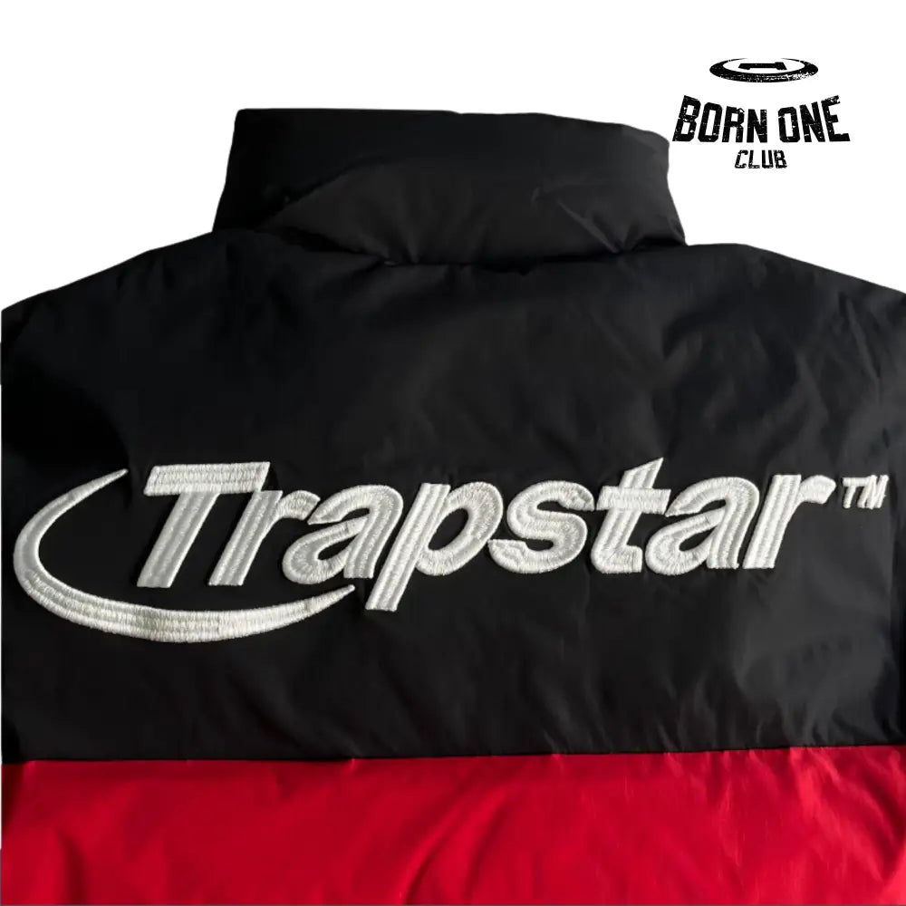 Jaqueta Trapstar Hyperdrive Puffer Black/Red & White