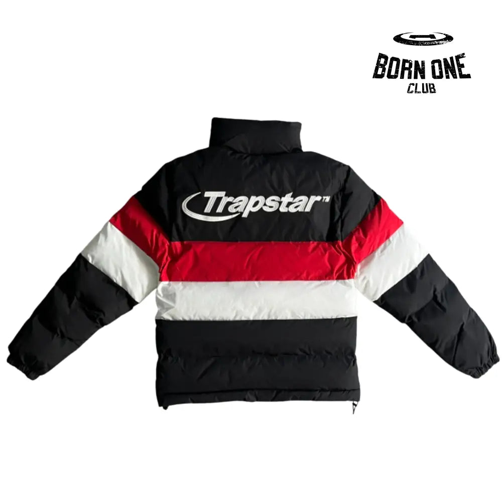 Jaqueta Trapstar Hyperdrive Puffer Black/Red & White