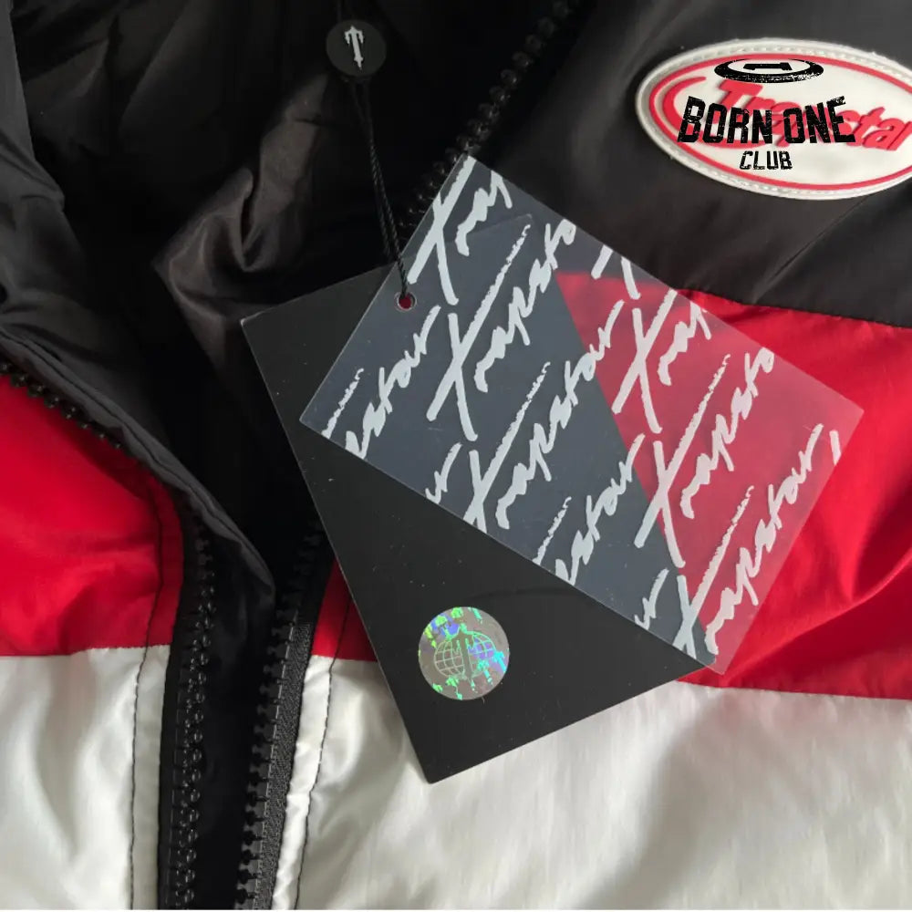 Jaqueta Trapstar Hyperdrive Puffer Black/Red & White