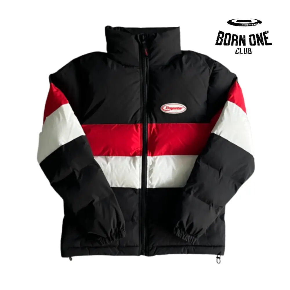 Jaqueta Trapstar Hyperdrive Puffer Black/Red & White P
