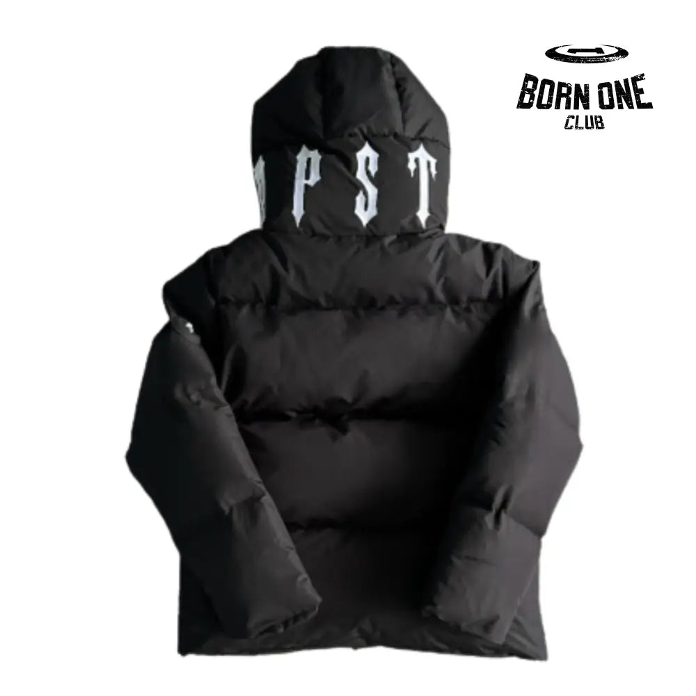 Jaqueta Trapstar Irongate Collar Puffer Black & White