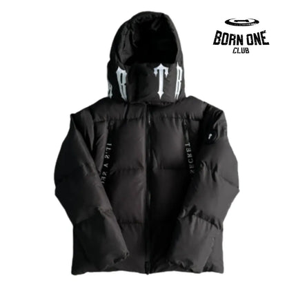 Jaqueta Trapstar Irongate Collar Puffer Black & White
