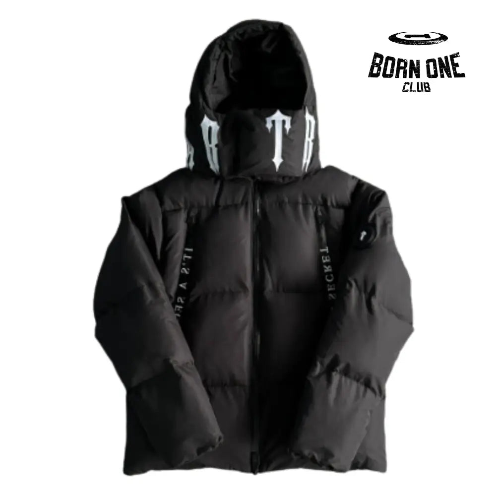 Jaqueta Trapstar Irongate Collar Puffer Black & White P