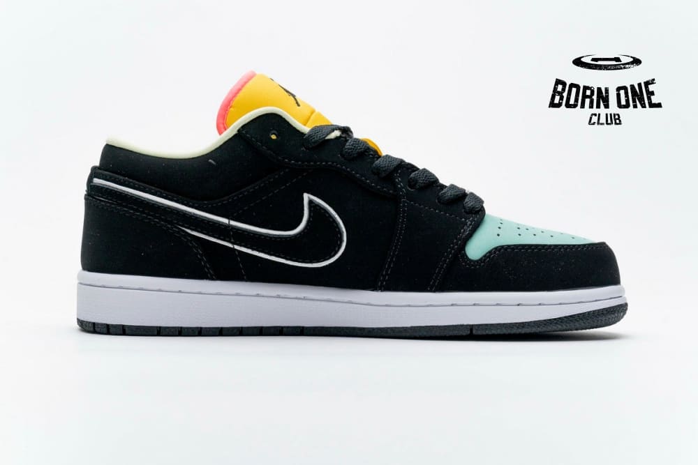 Jordan 1 Low Black Aurora Green Laser Orange CK3022-013