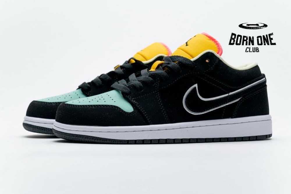 Jordan 1 Low Black Aurora Green Laser Orange CK3022-013
